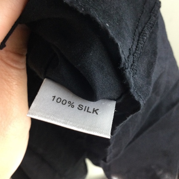 Vivienne Midow 100% Silk Ruffle Raw Trim Sheer Sleeve Black Mini Dress Size 2 - Picture 11 of 12